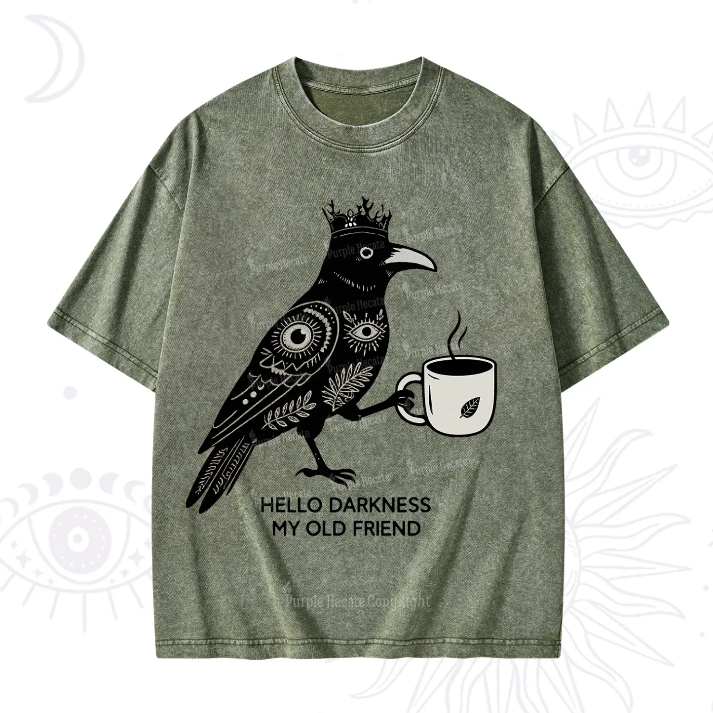 Purplehecate Hello Darkness My Old Friend Washed T-Shirt