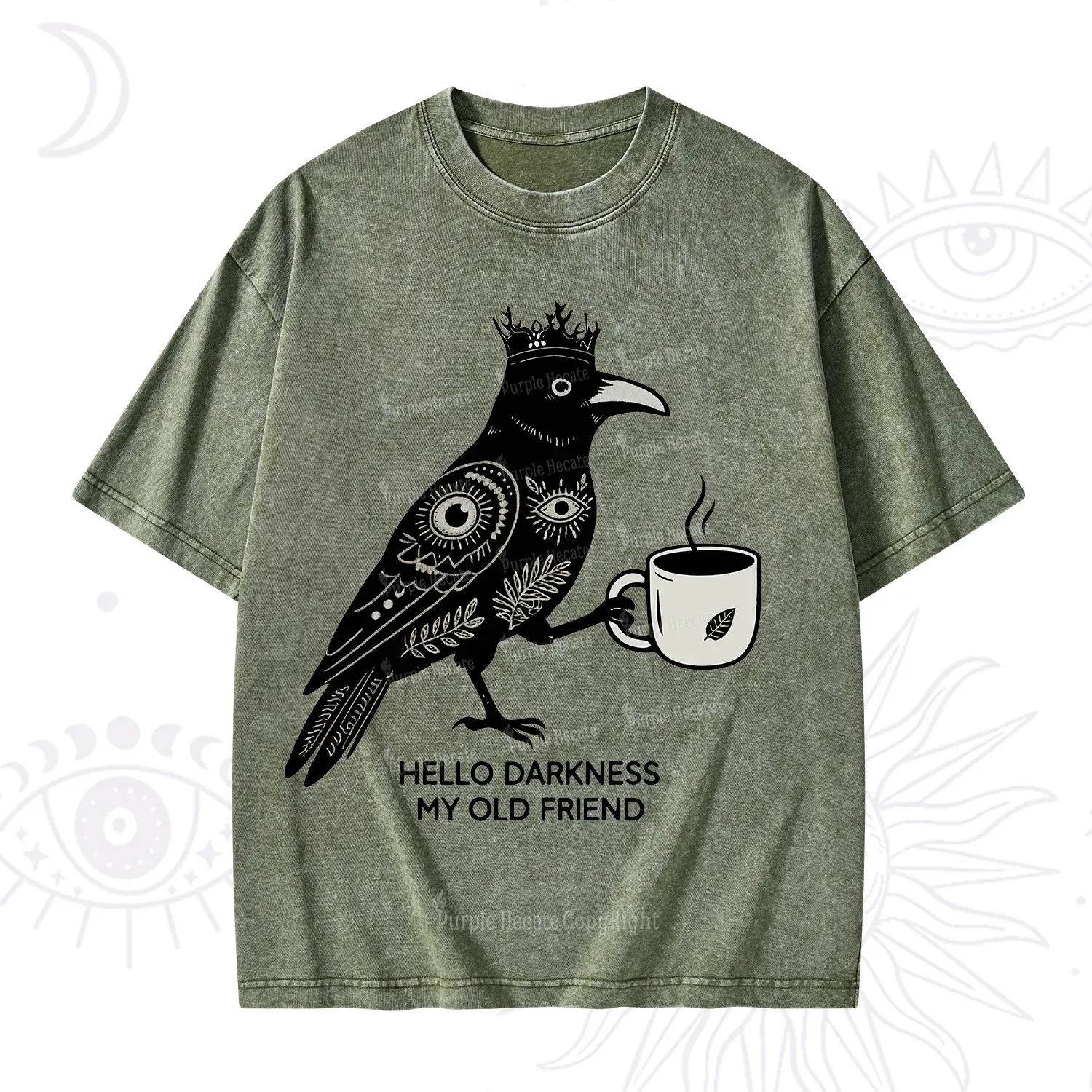 Purplehecate Hello Darkness My Old Friend Washed T-Shirt