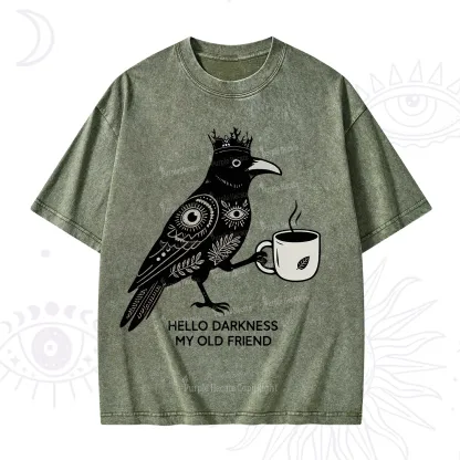 Purplehecate Hello Darkness My Old Friend Washed T-Shirt