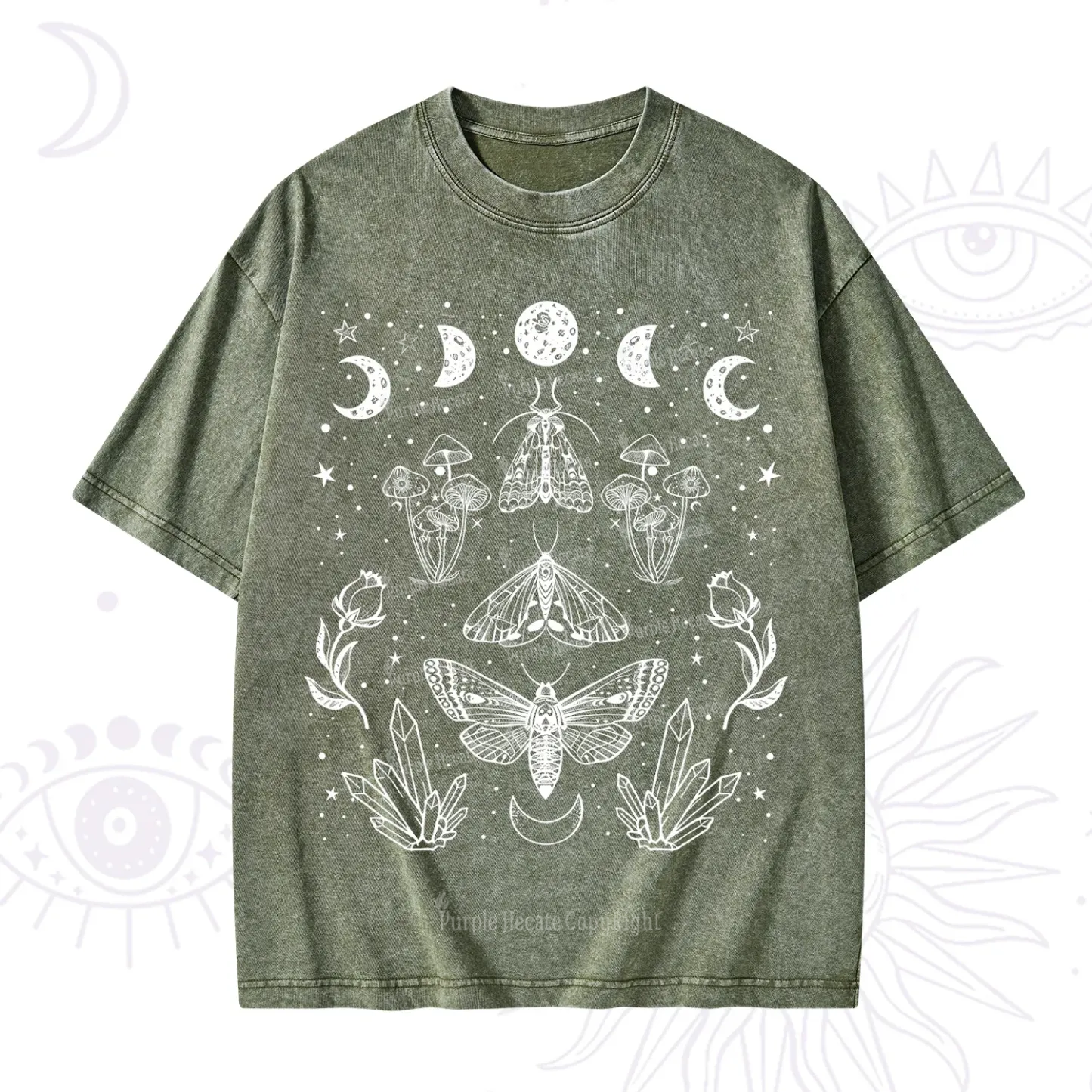 Purplehecate Mystical Moth Washed T-Shirt