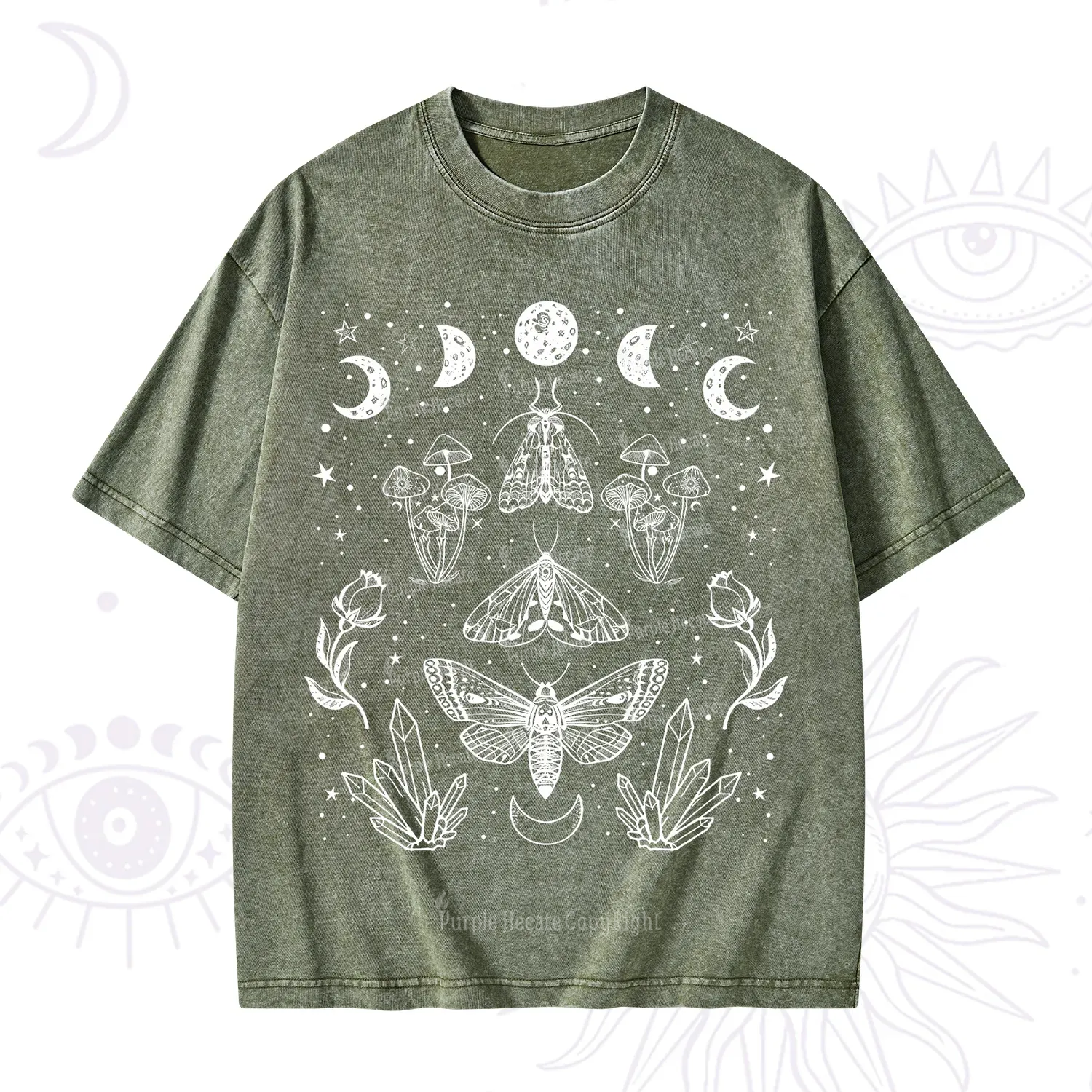 Purplehecate Mystical Moth Washed T-Shirt