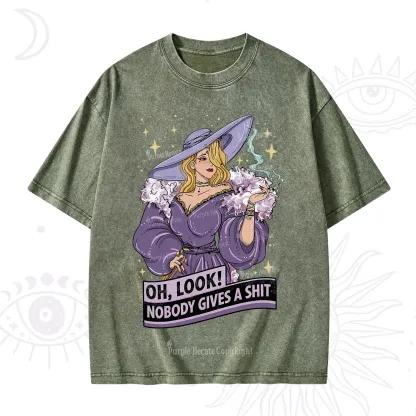 Purplehecate Oh Look Nobody Gives A Shit Washed T-Shirt