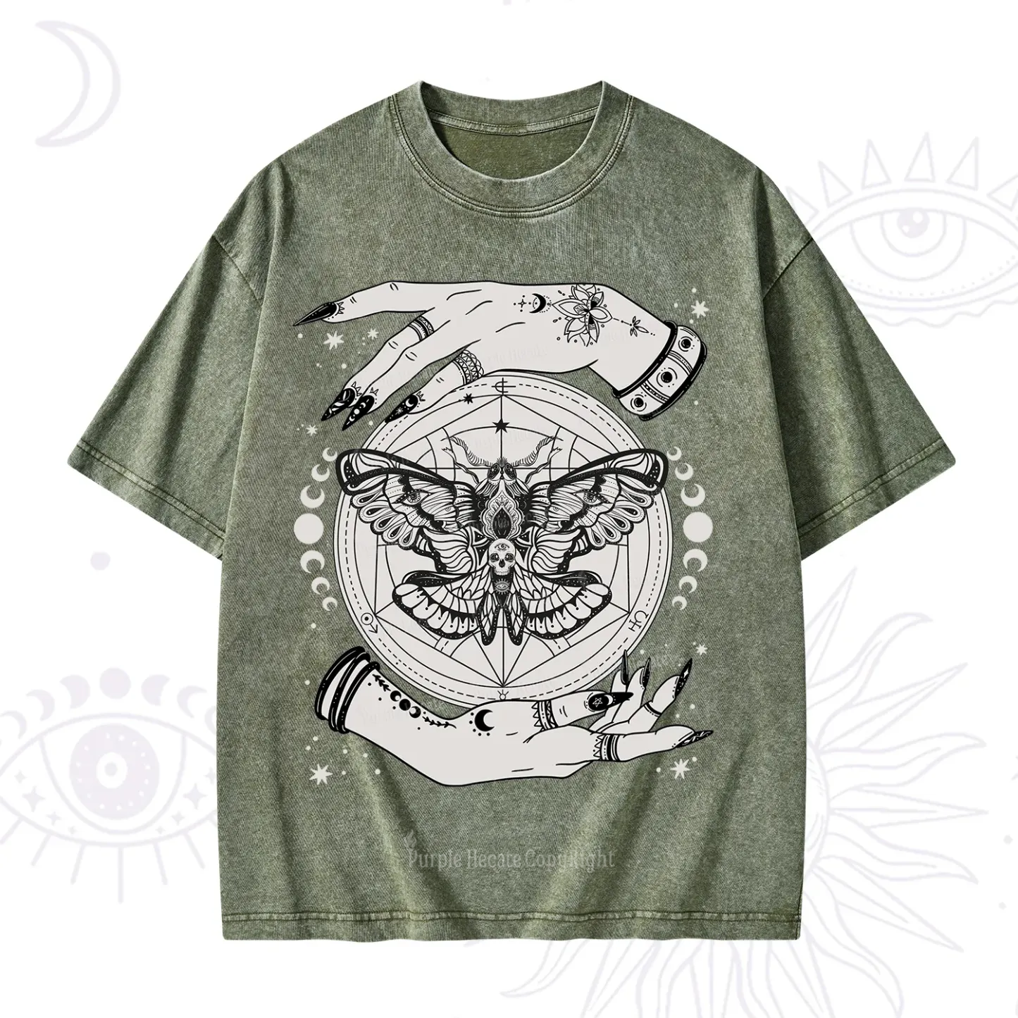 Purplehecate Alchemy Death Moth Washed T-Shirt