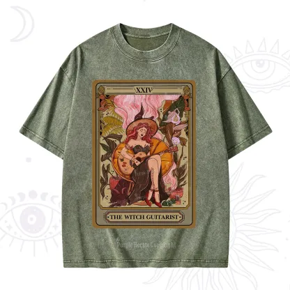 Purplehecate The Witch Guitarist Tarot Washed T-Shirt