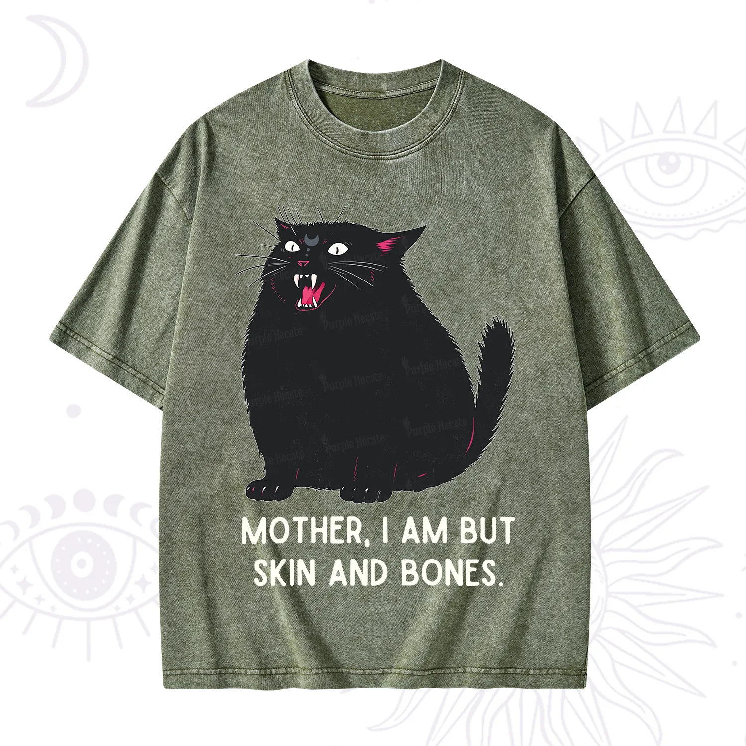 Purplehecate Mom I Am But Skin And Bones Washed T-Shirt