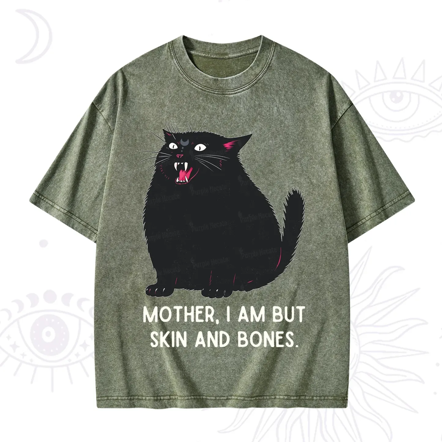 Purplehecate Mom I Am But Skin And Bones Washed T-Shirt
