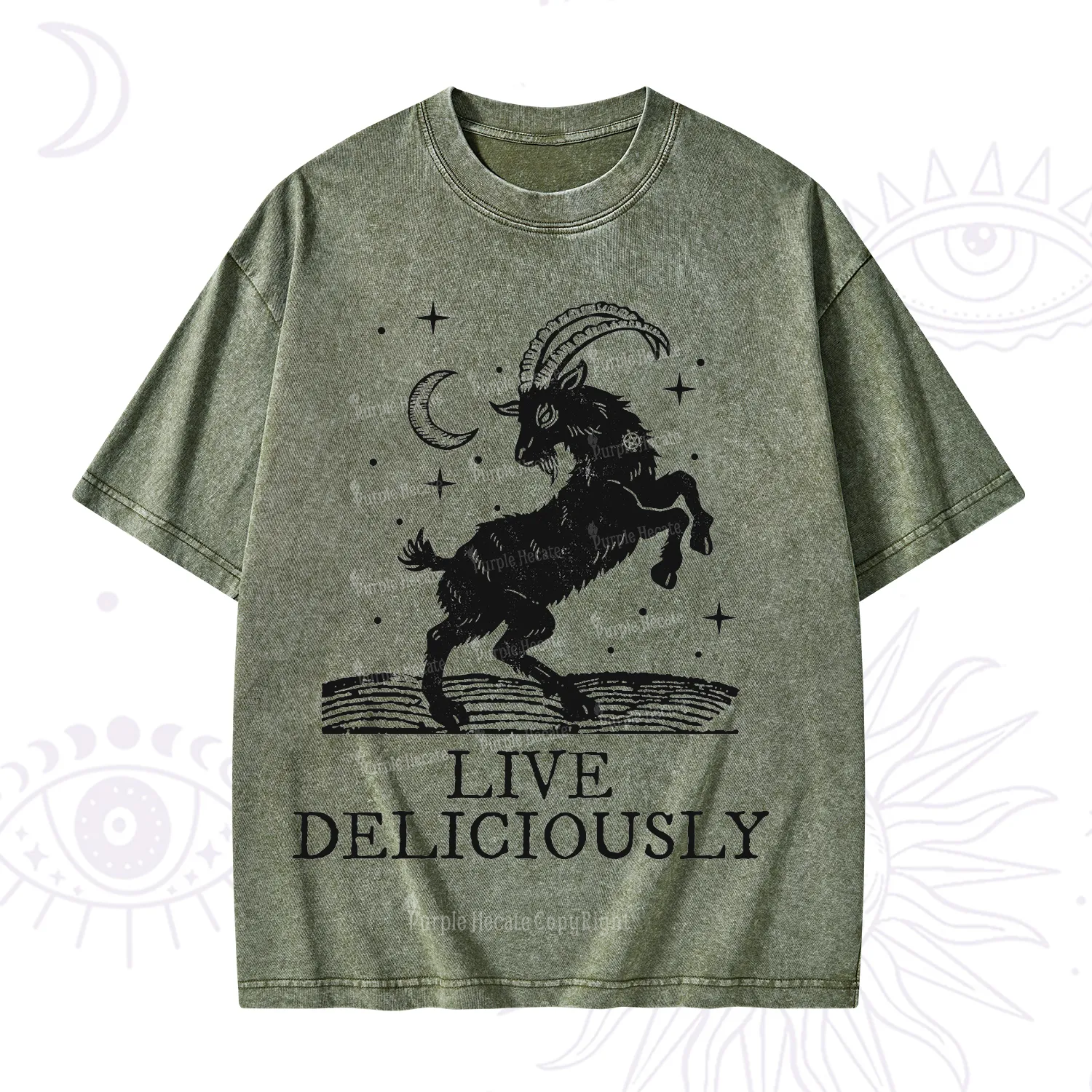 Purplehecate Live Deliciously Washed T-Shirt