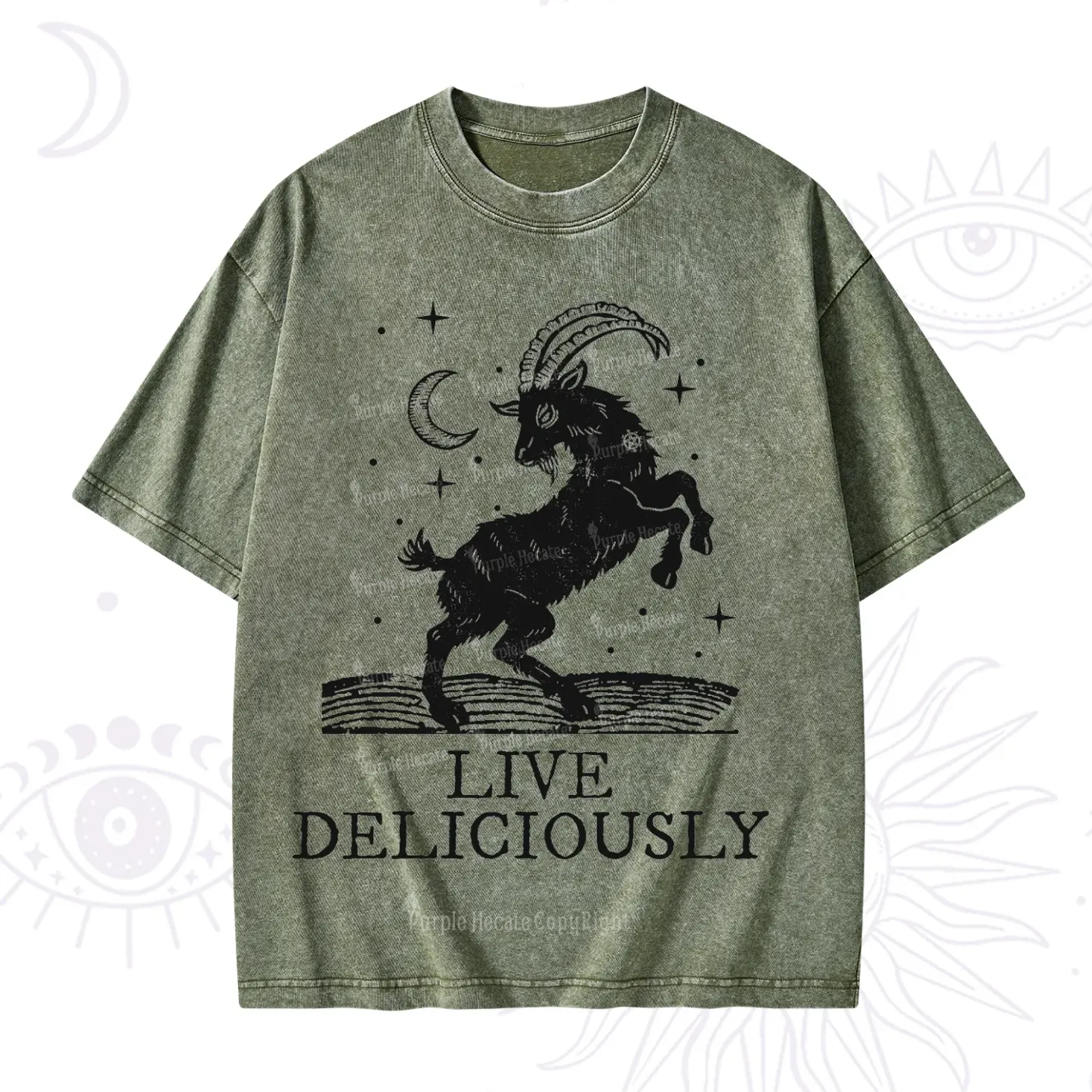 Purplehecate Live Deliciously Washed T-Shirt
