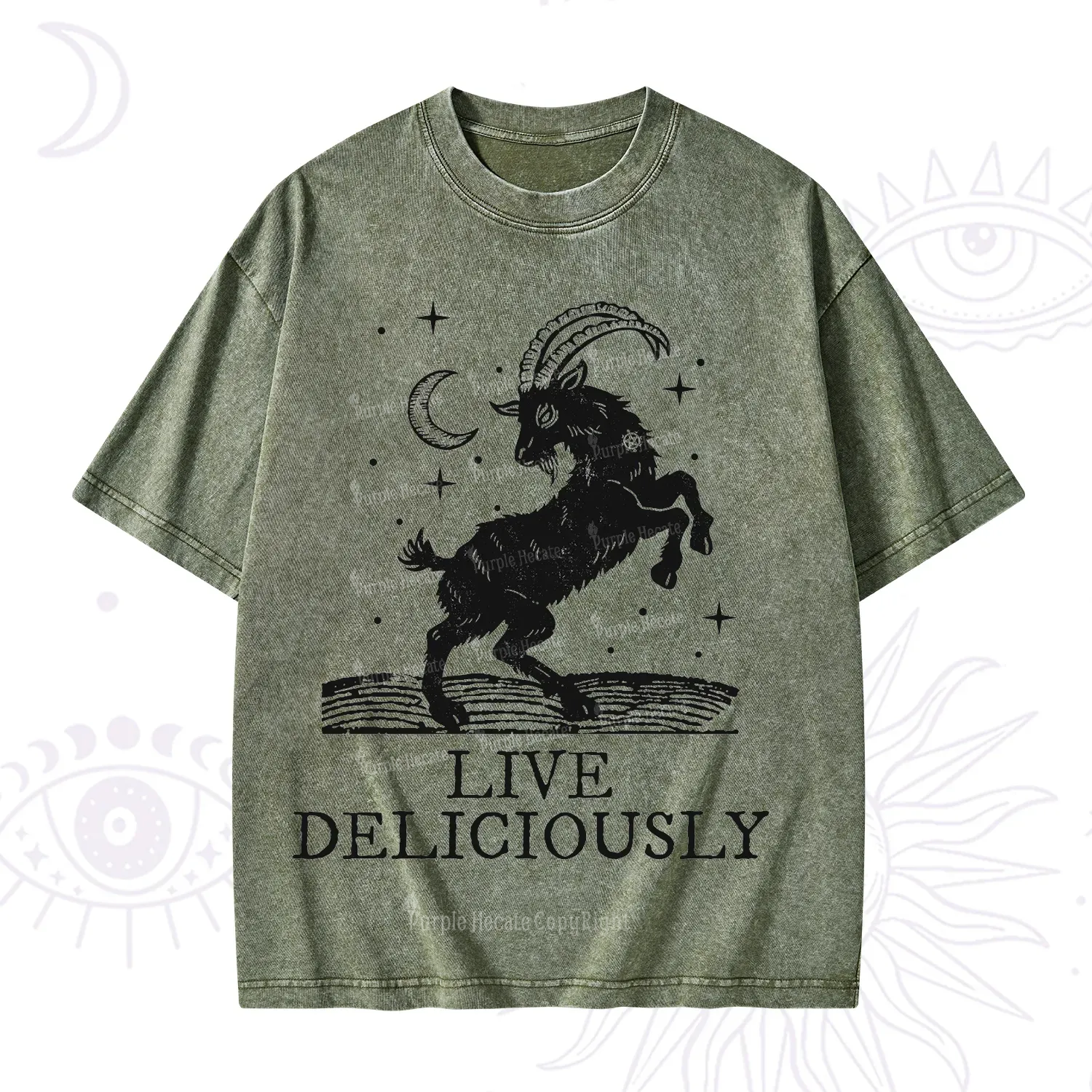 Purplehecate Live Deliciously Washed T-Shirt