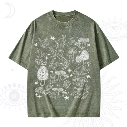 Purplehecate Frog and Mushroom Washed T-Shirt