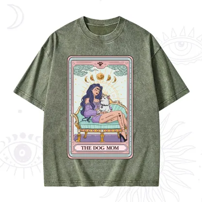 Purplehecate The Dog Mom Tarot Card Washed T-Shirt