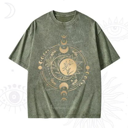 Purplehecate Mystic Moon And Sun Washed T-Shirt