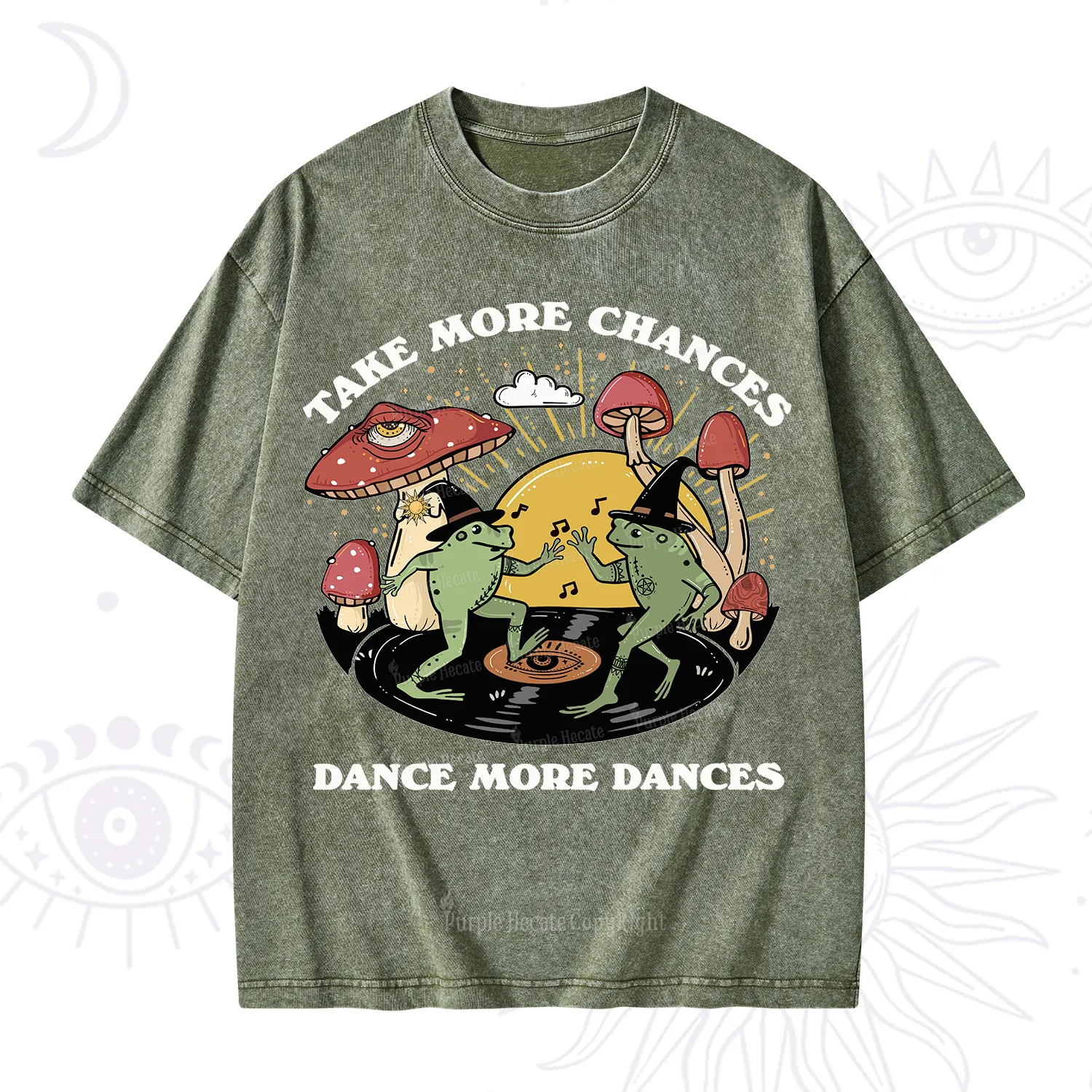 Purplehecate Dancing Frogs Washed T-Shirt