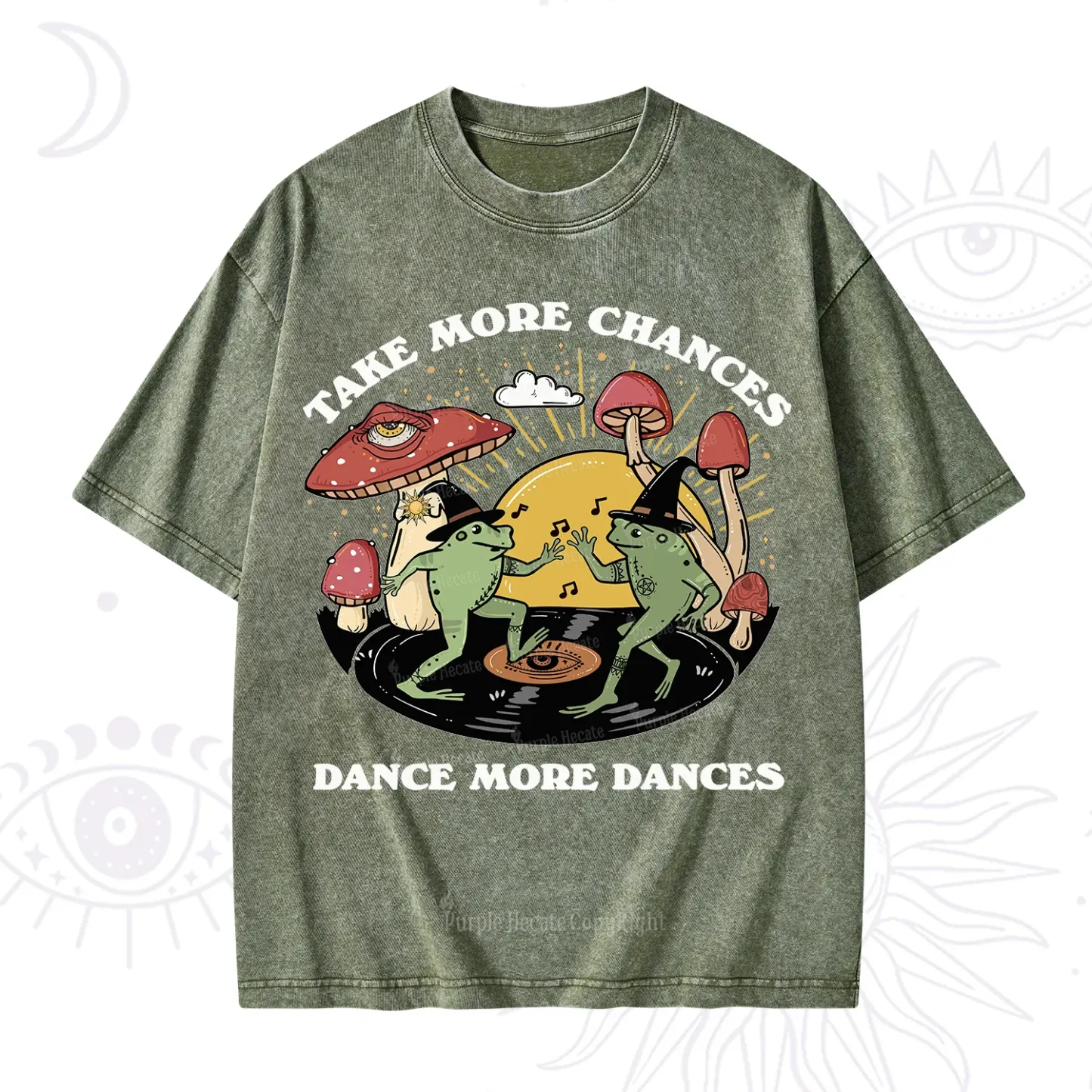 Purplehecate Dancing Frogs Washed T-Shirt