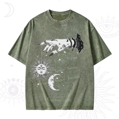 Purplehecate Witch's Sun and Moon Washed T-Shirt