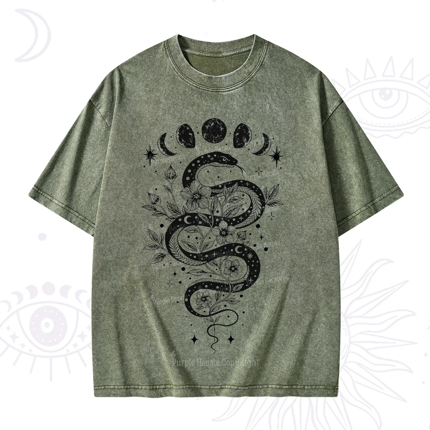 Purplehecate Serpent Spell Washed T-Shirt
