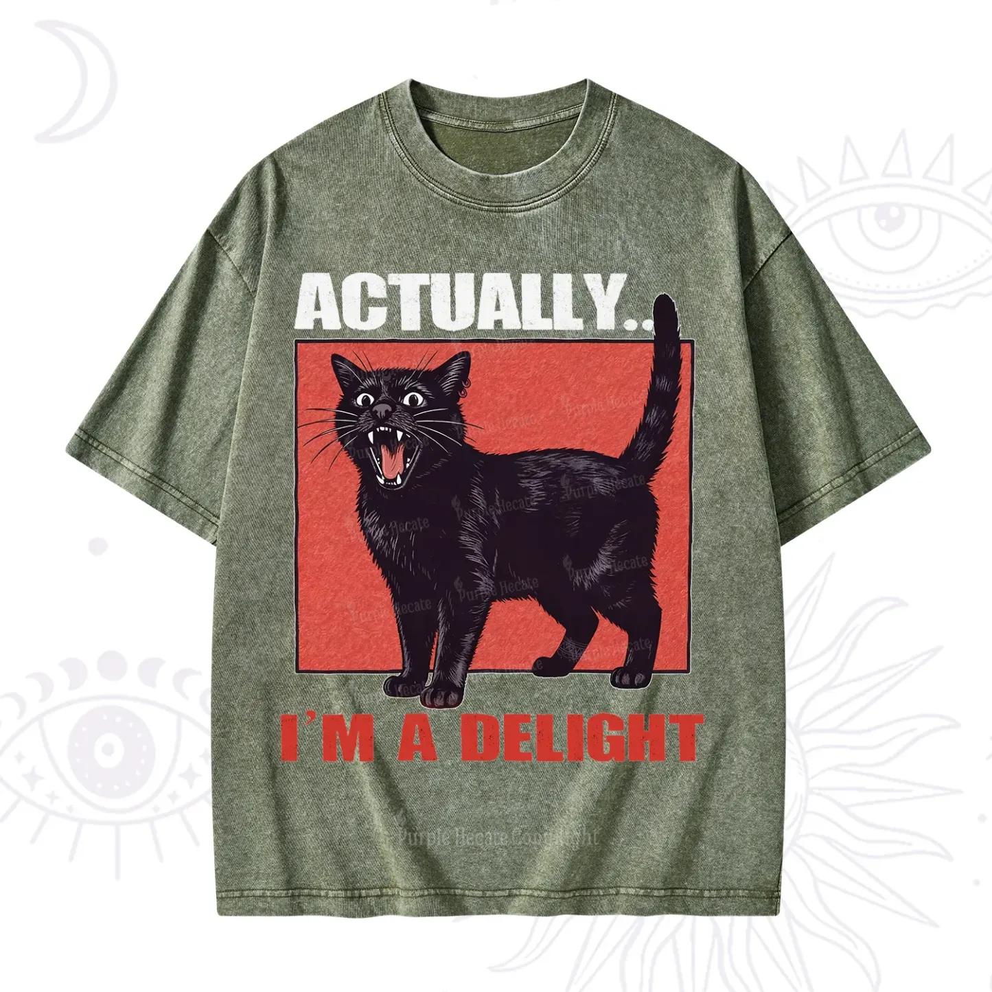 Purplehecate Actually Im a Delight Washed T-Shirt