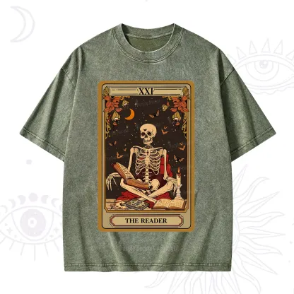 Purplehecate The Reader Tarot Card Washed T-Shirt