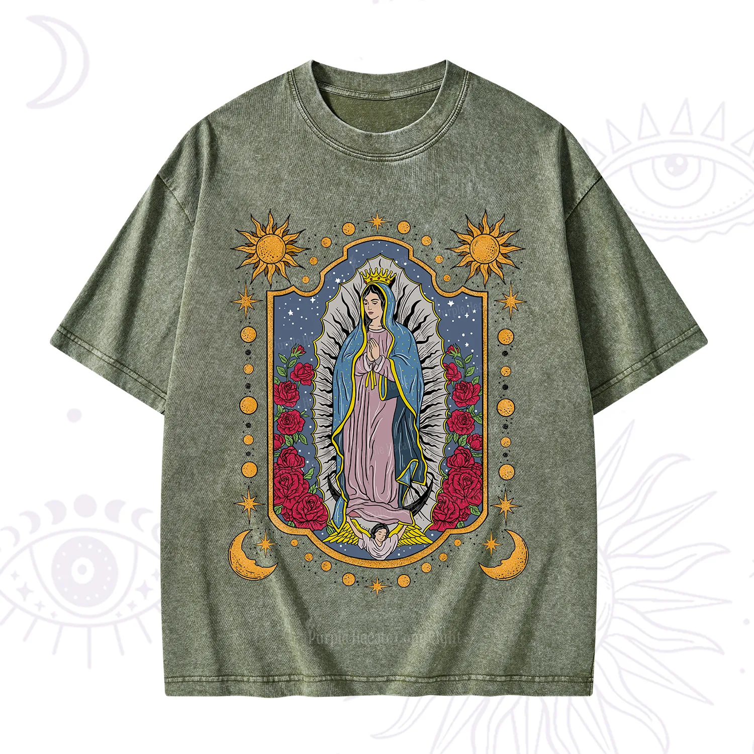 Purplehecate Our Lady of Guadalupe Washed T-Shirt