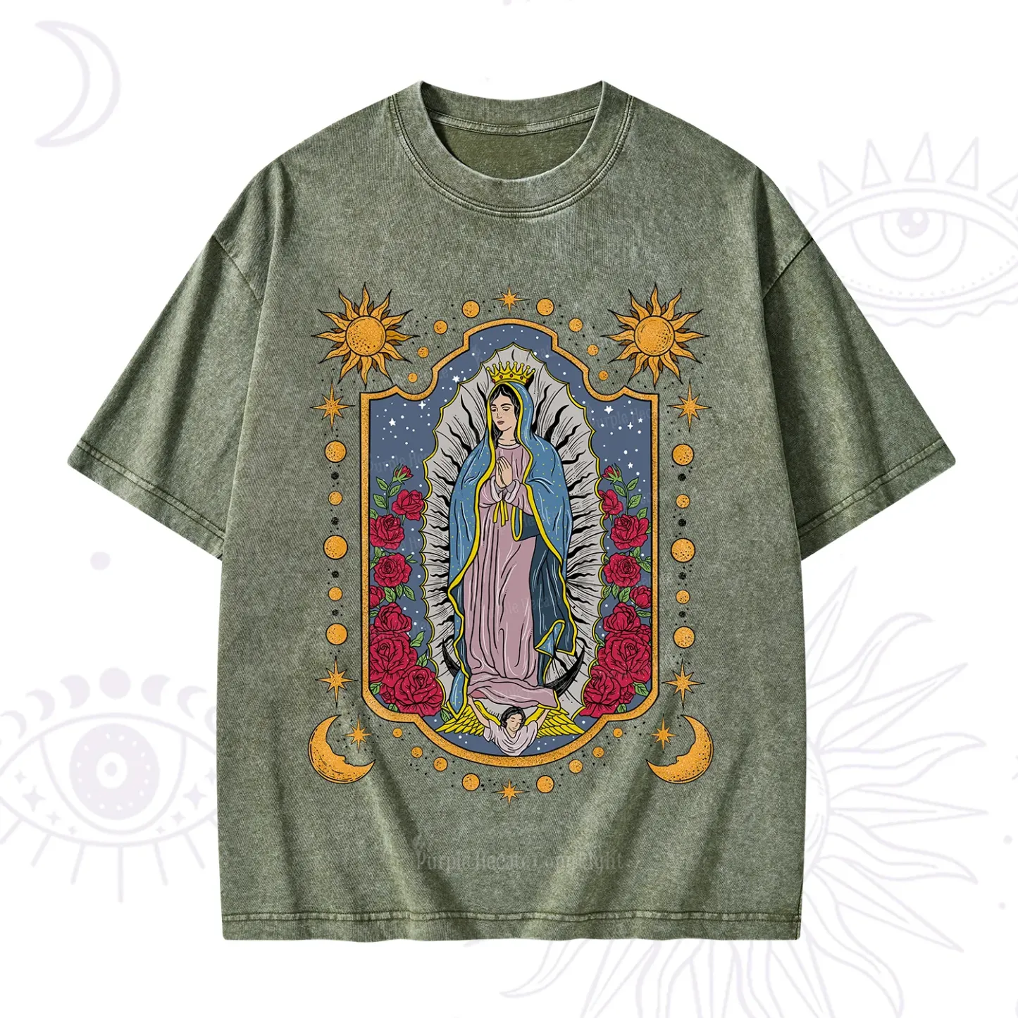 Purplehecate Our Lady of Guadalupe Washed T-Shirt