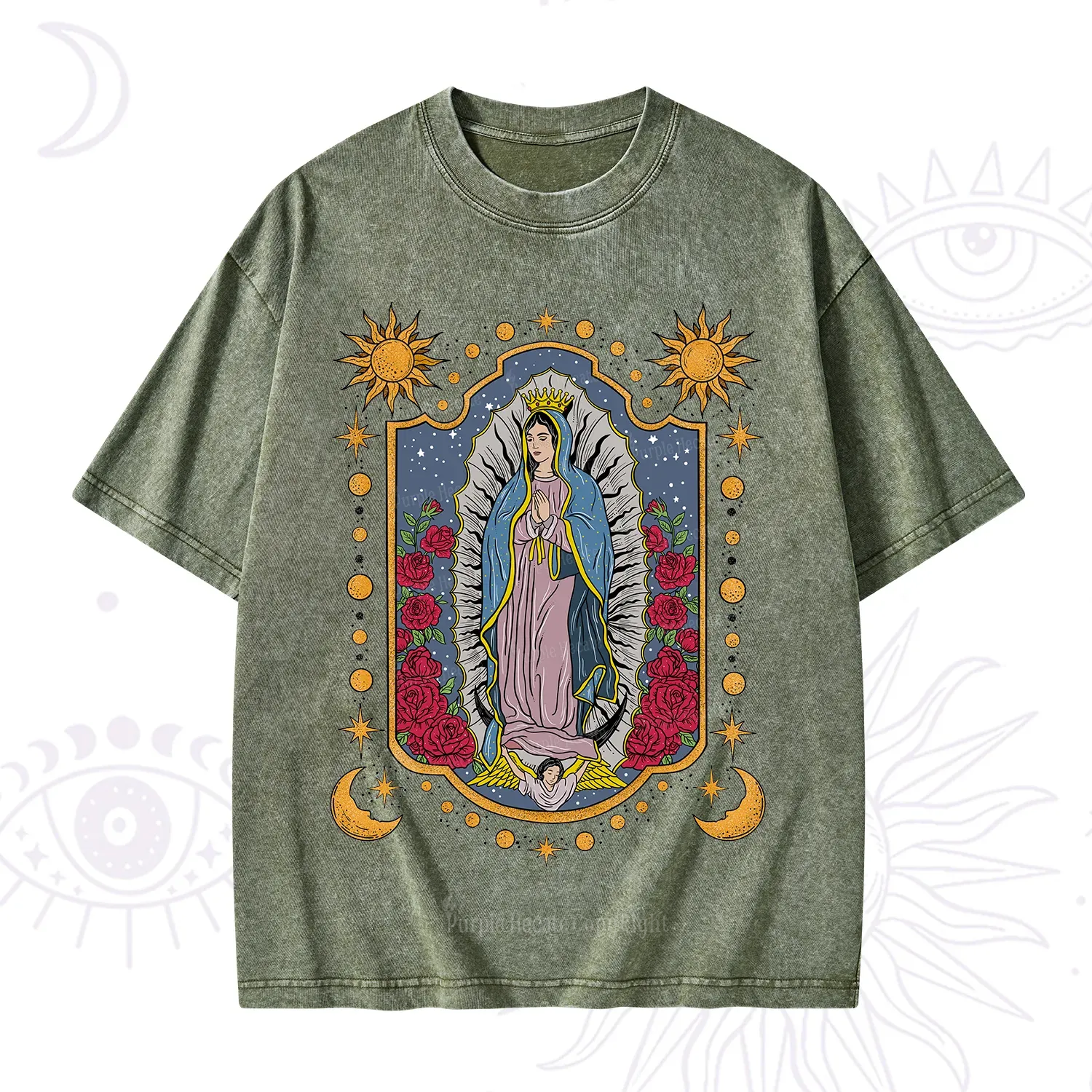 Purplehecate Our Lady of Guadalupe Washed T-Shirt