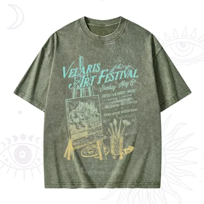 Purplehecate Starlight Court Art Show Washed T-Shirt