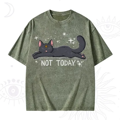 Purplehecate Not Today Cat Washed T-Shirt