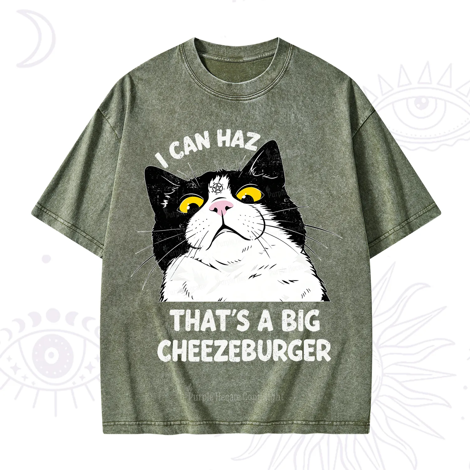 Purplehecate I Can Haz That's A Big Cheezeburger Washed T-Shirt