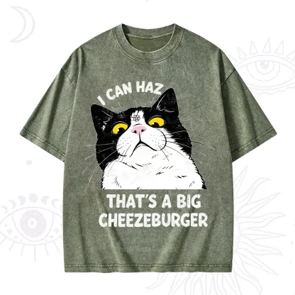 Purplehecate I Can Haz That's A Big Cheezeburger Washed T-Shirt