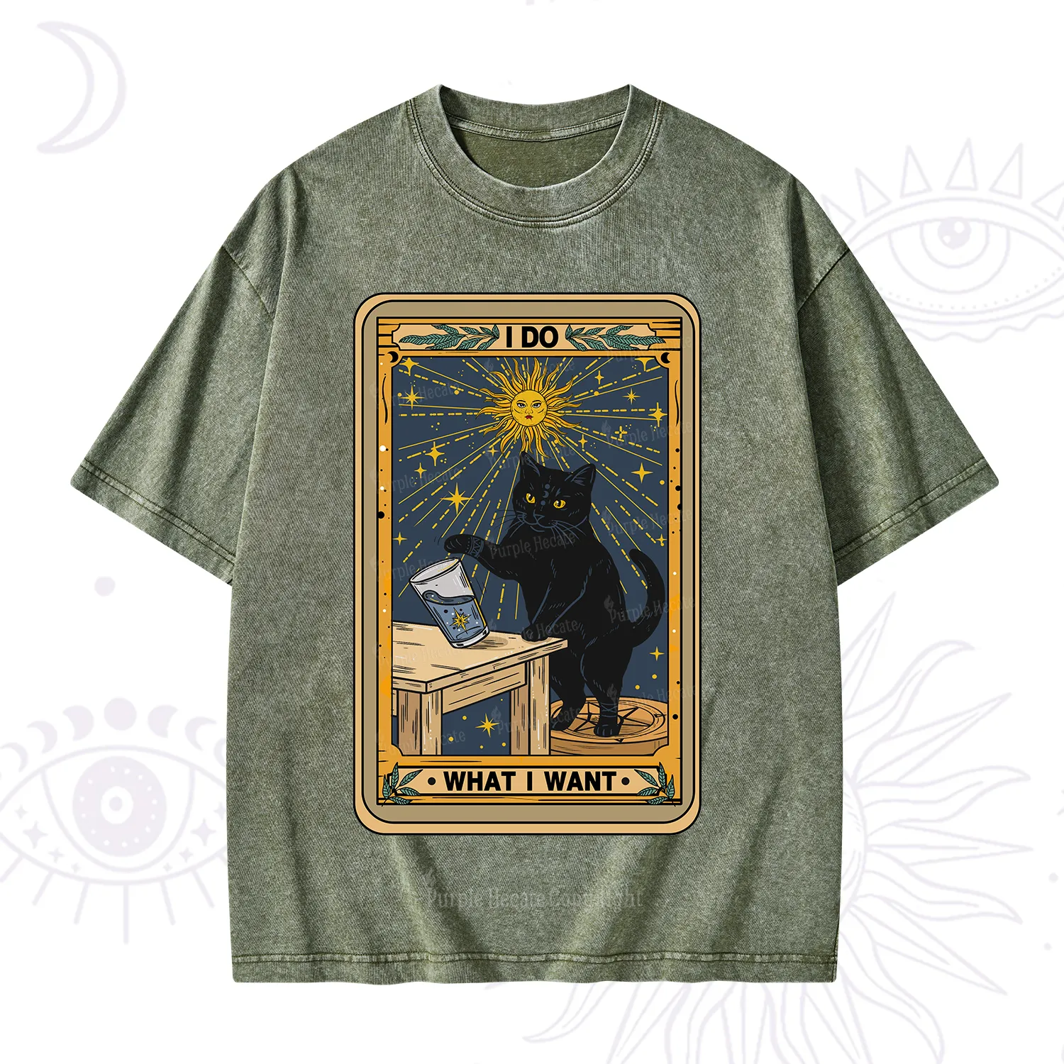 Purplehecate I Do What I Want Cats Washed T-Shirt