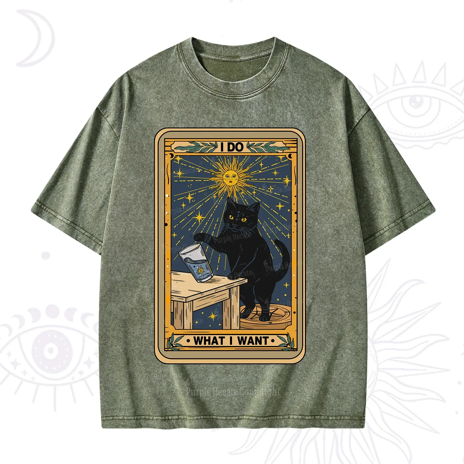 Purplehecate I Do What I Want Cats Washed T-Shirt