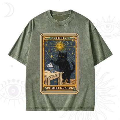 Purplehecate I Do What I Want Cats Washed T-Shirt