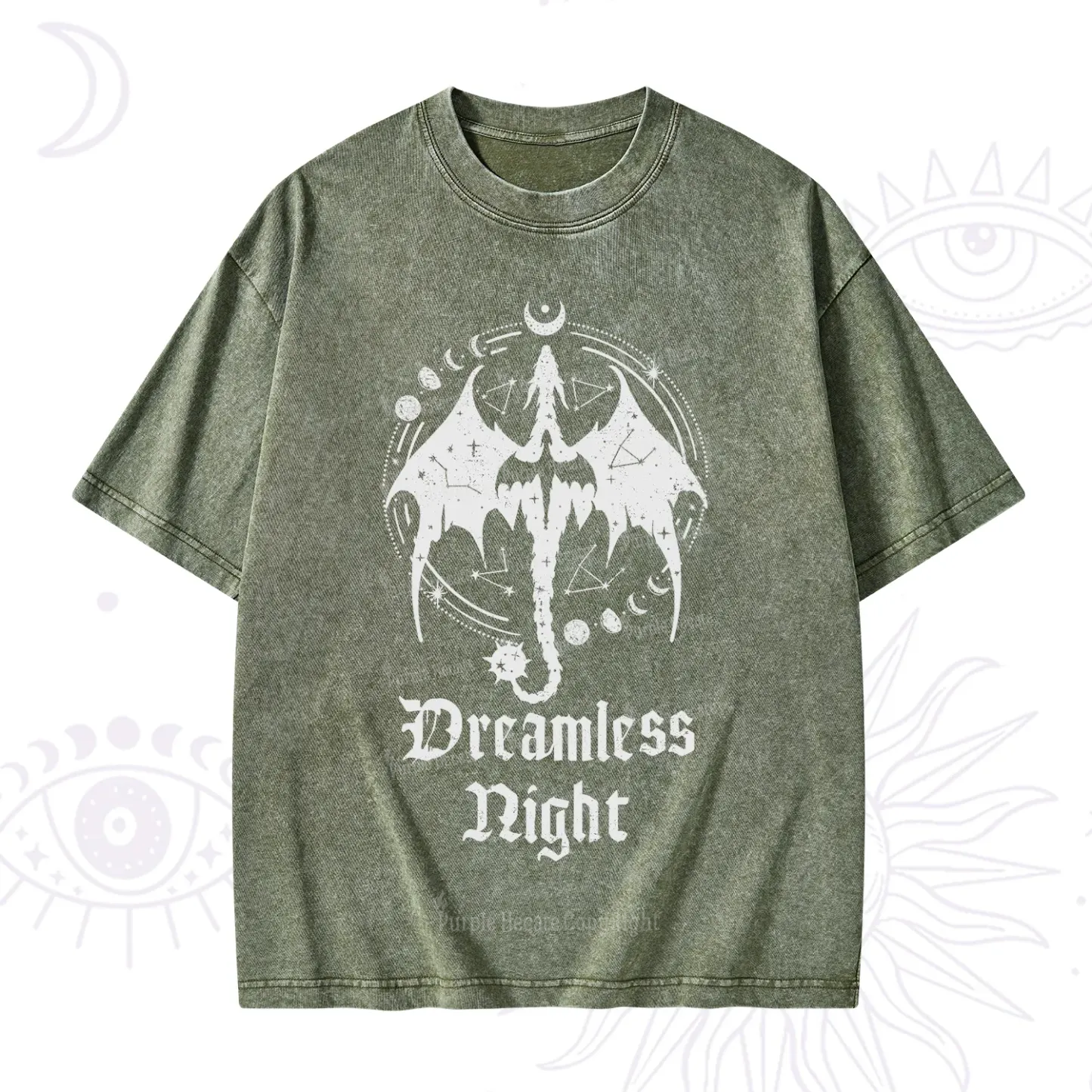 Purplehecate Dreamless Night Dragon Washed T-Shirt