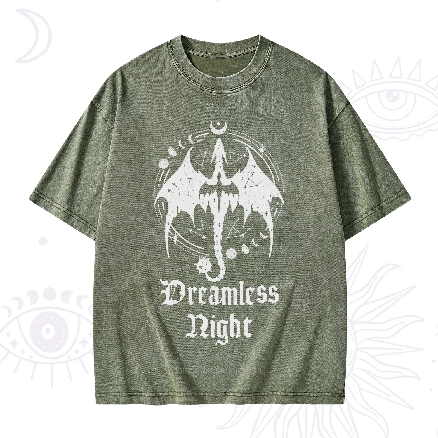Purplehecate Dreamless Night Dragon Washed T-Shirt
