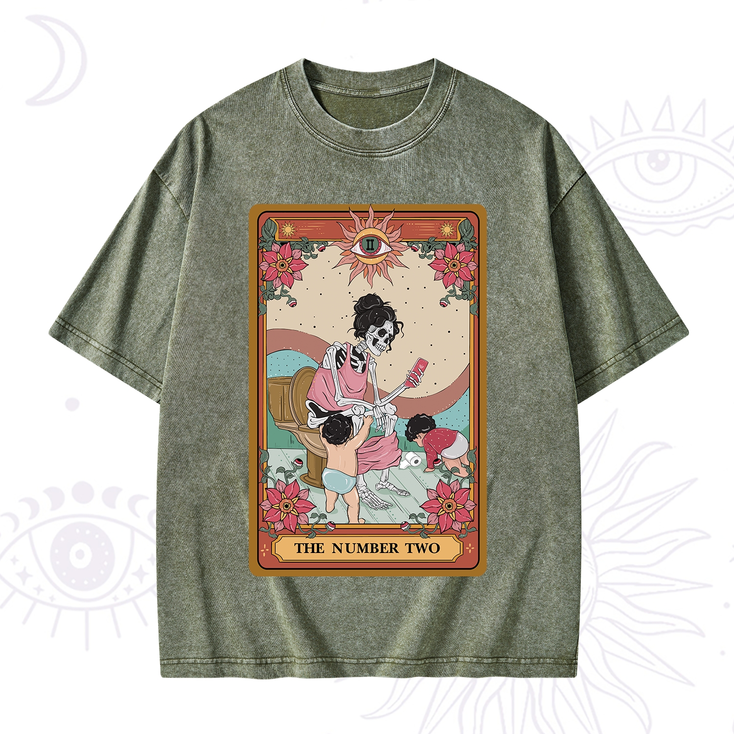 Purplehecate The Number Two Tarot Washed T-Shirt