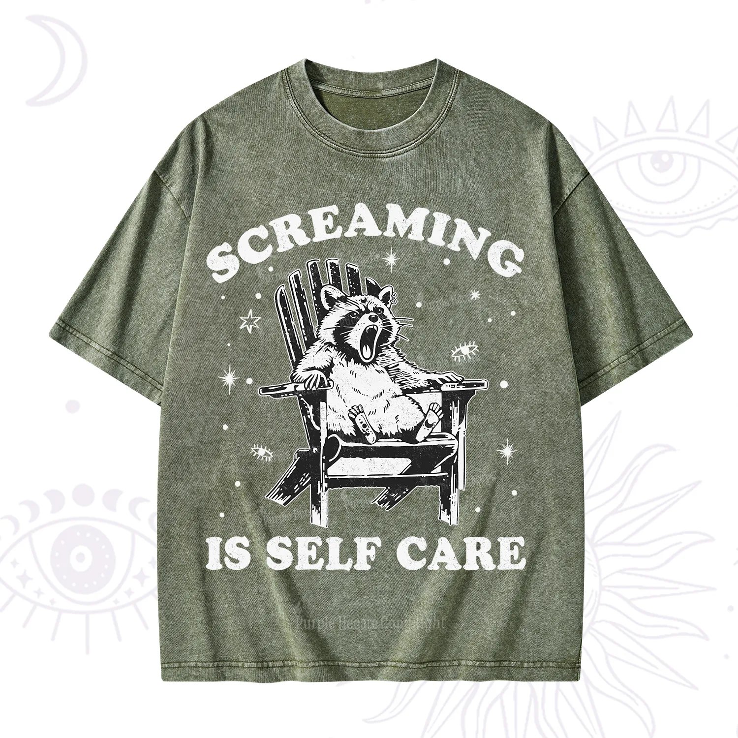 Purplehecate Screaming is Self Care Washed T-Shirt