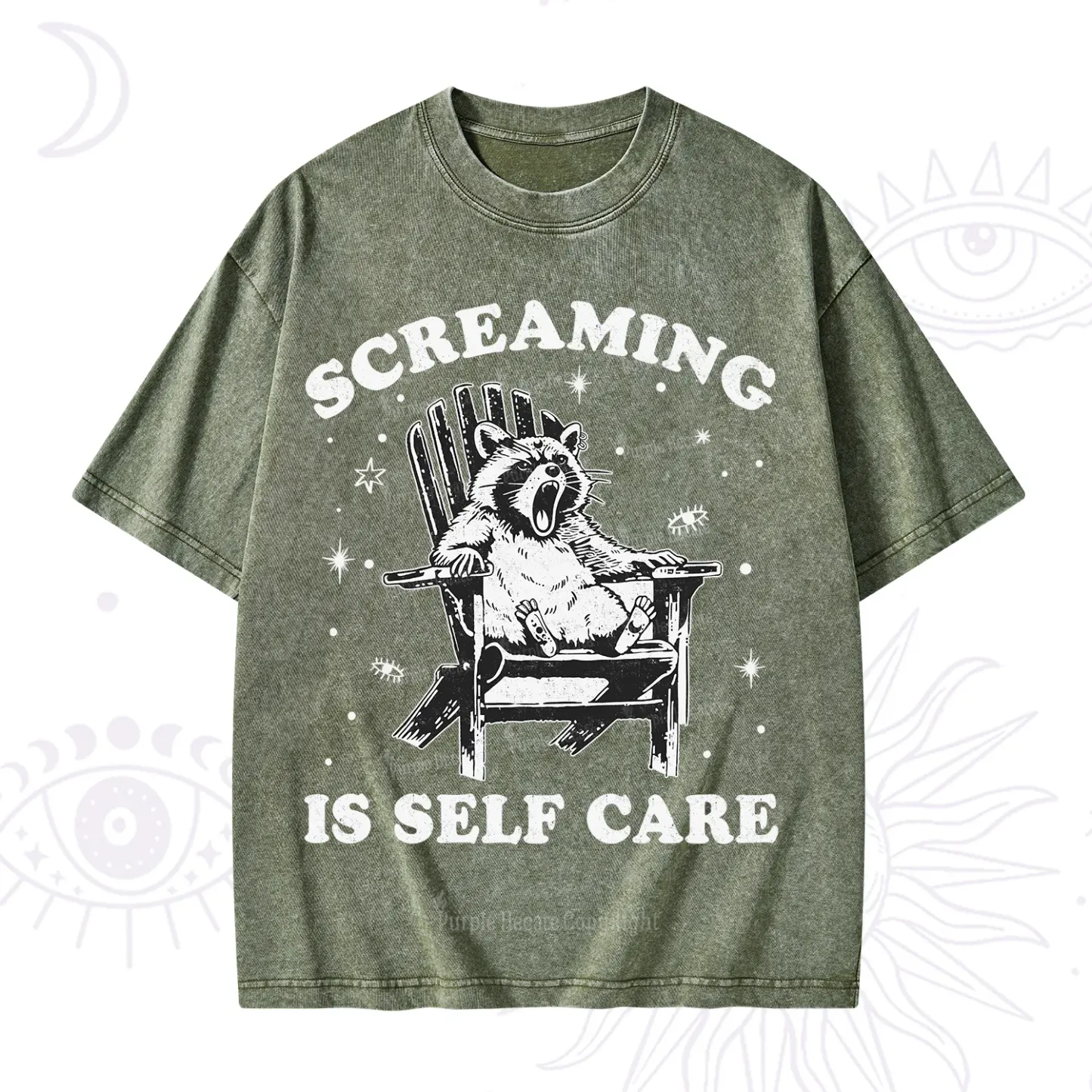 Purplehecate Screaming is Self Care Washed T-Shirt