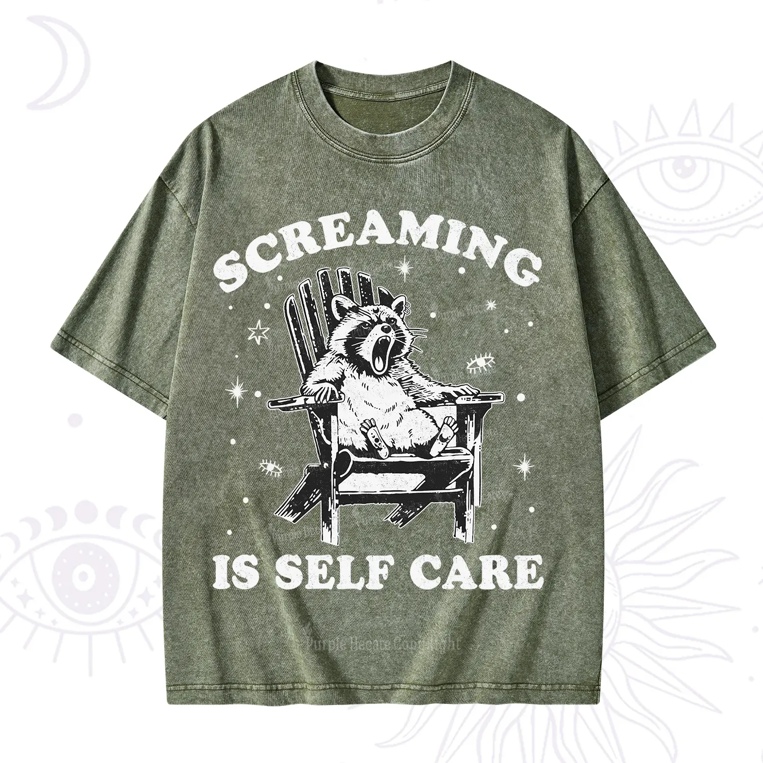 Purplehecate Screaming is Self Care Washed T-Shirt
