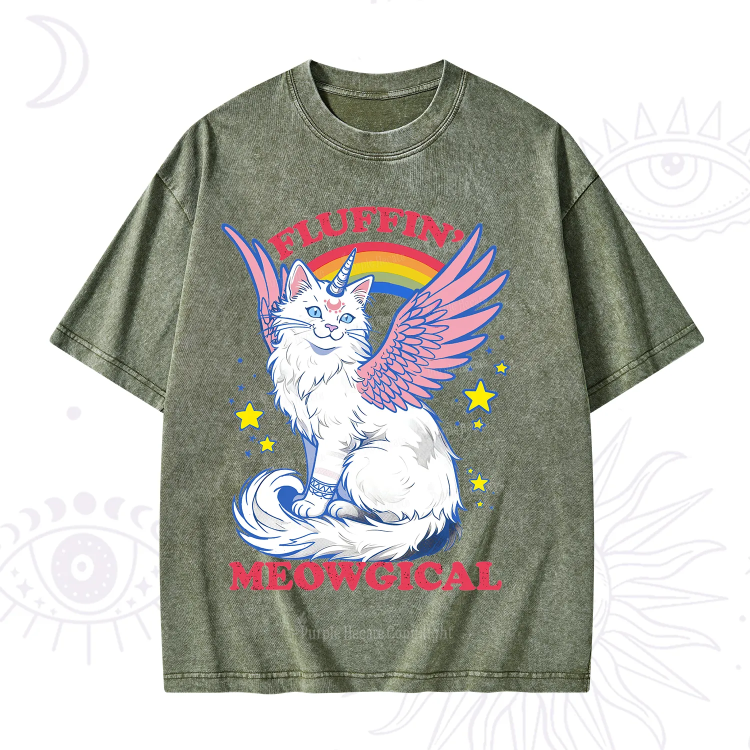 Purplehecate Fluffin Meowgical Washed T-Shirt
