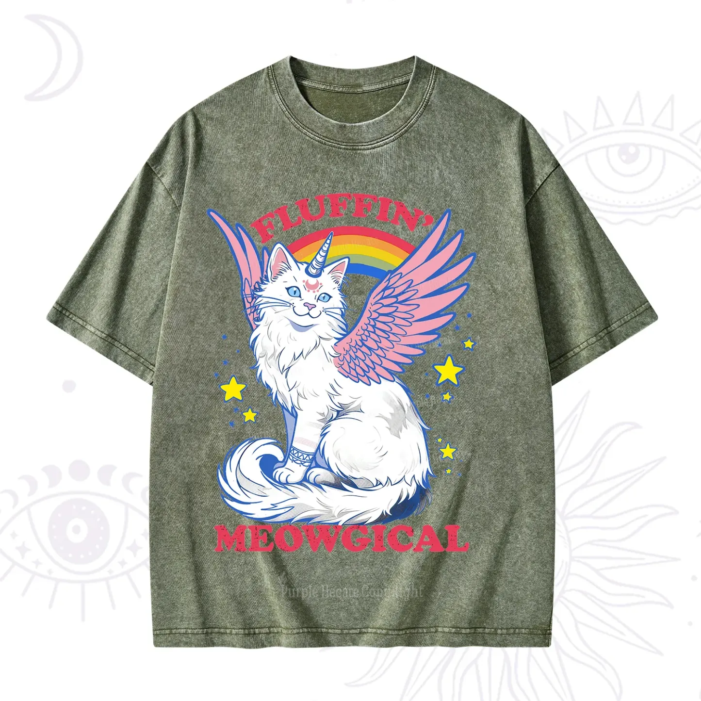 Purplehecate Fluffin Meowgical Washed T-Shirt