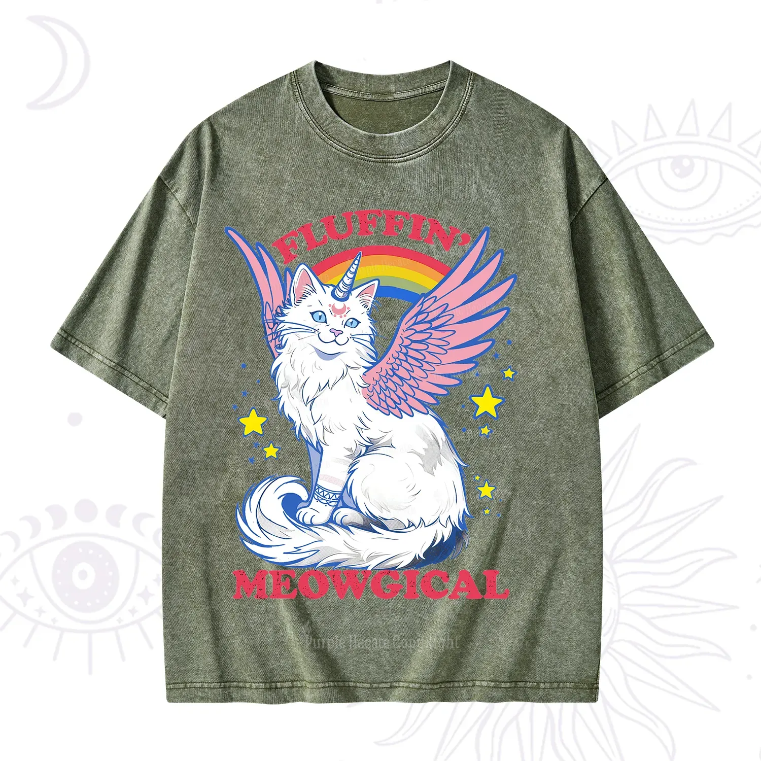 Purplehecate Fluffin Meowgical Washed T-Shirt