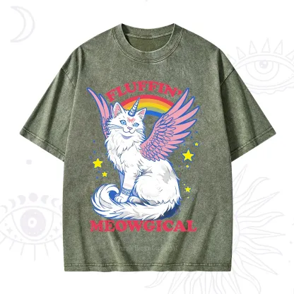 Purplehecate Fluffin Meowgical Washed T-Shirt
