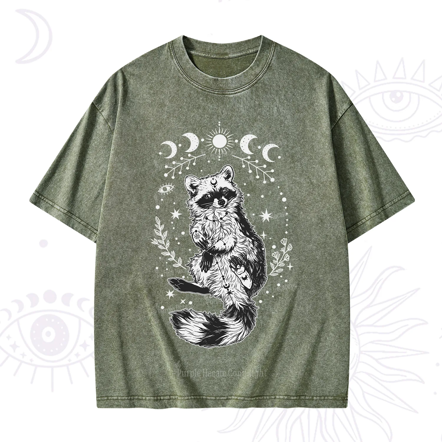 Purplehecate Lunar Magic Raccoon Washed T-Shirt