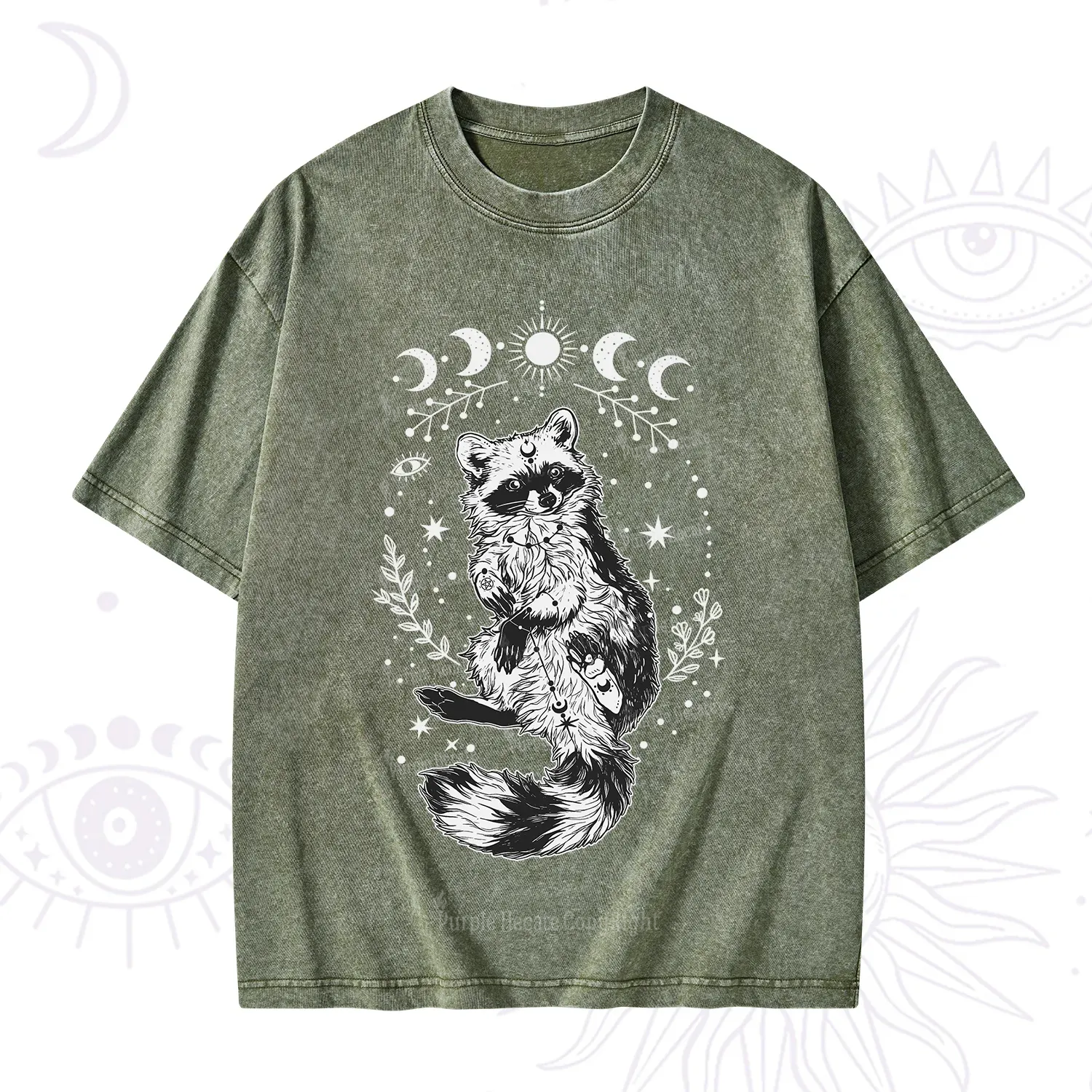 Purplehecate Lunar Magic Raccoon Washed T-Shirt