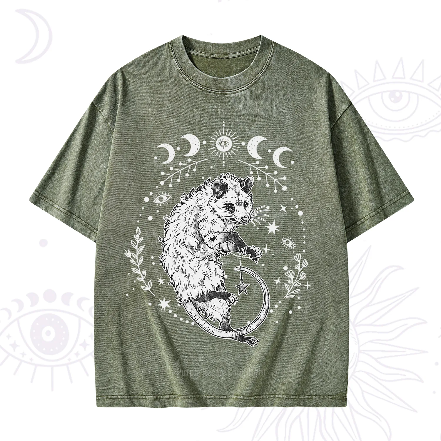 Purplehecate Lunar Magic Opossum Washed T-Shirt