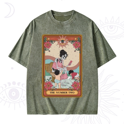 Purplehecate The Number Two Tarot Washed T-Shirt