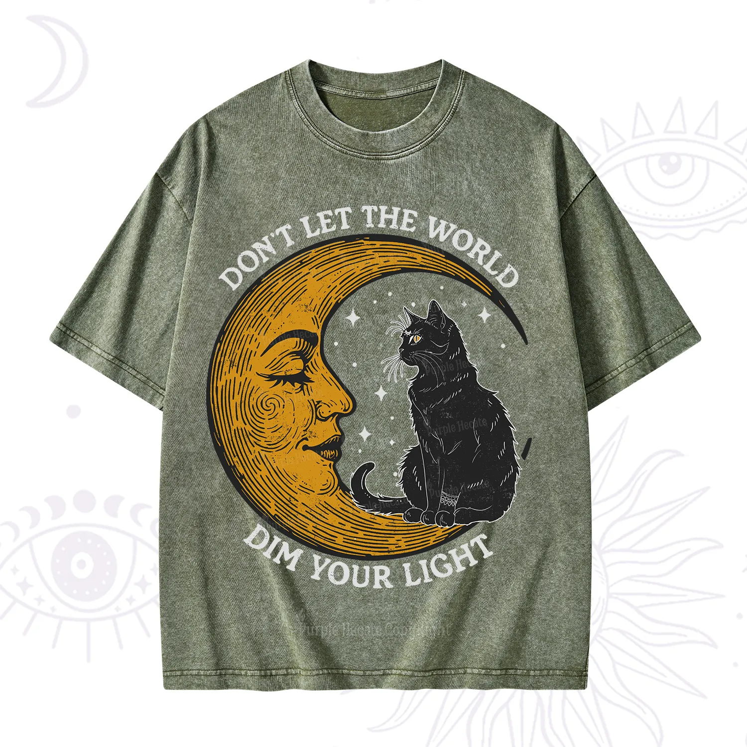 Purplehecate Don't Let The World Dim Your Light Washed T-Shirt