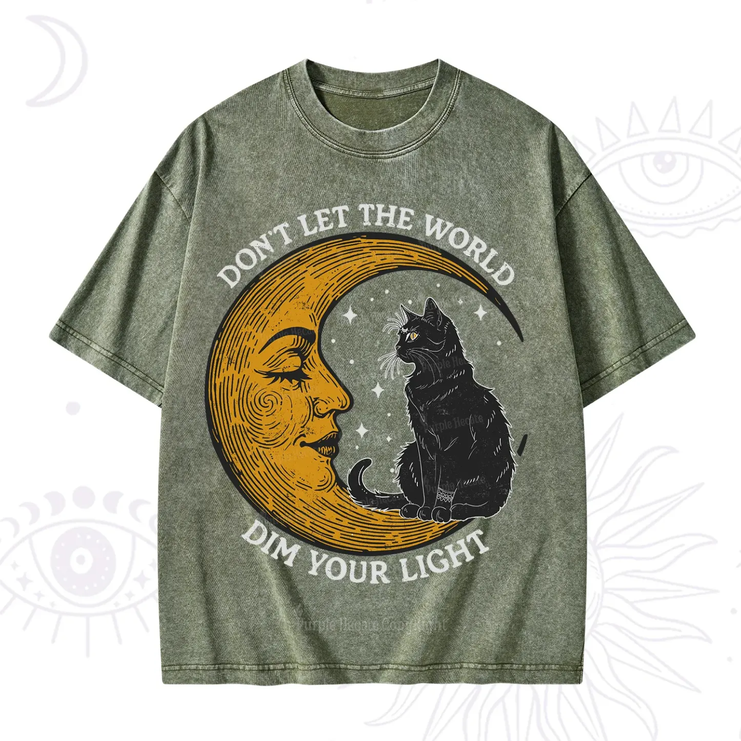 Purplehecate Don't Let The World Dim Your Light Washed T-Shirt