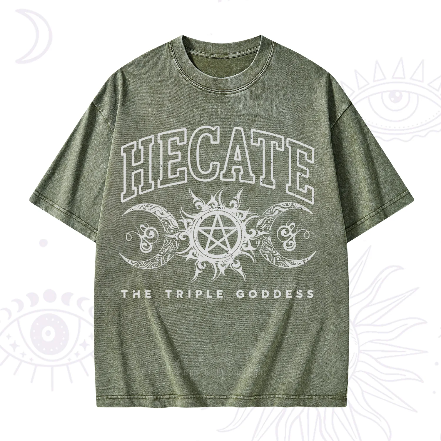 Purplehecate The Triple Goddess Hecate Washed T-Shirt