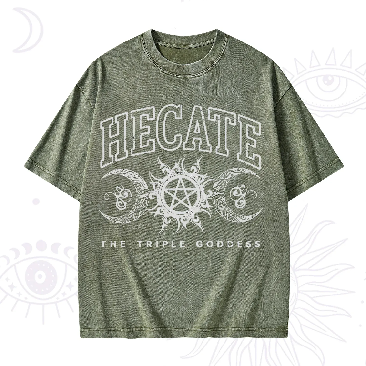 Purplehecate The Triple Goddess Hecate Washed T-Shirt